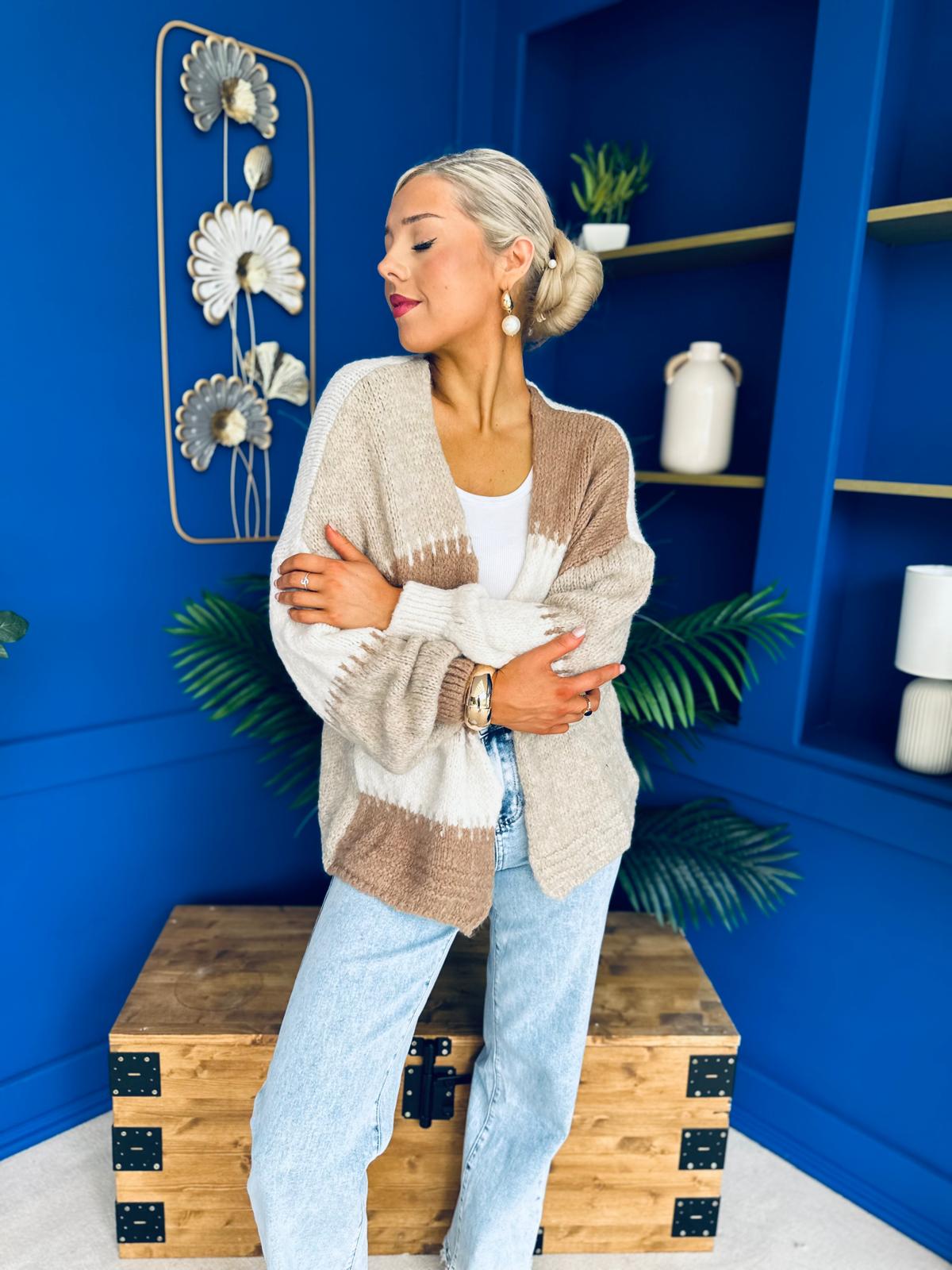 Tamara Chunky Cardi Beige Pre Order 30 Aug