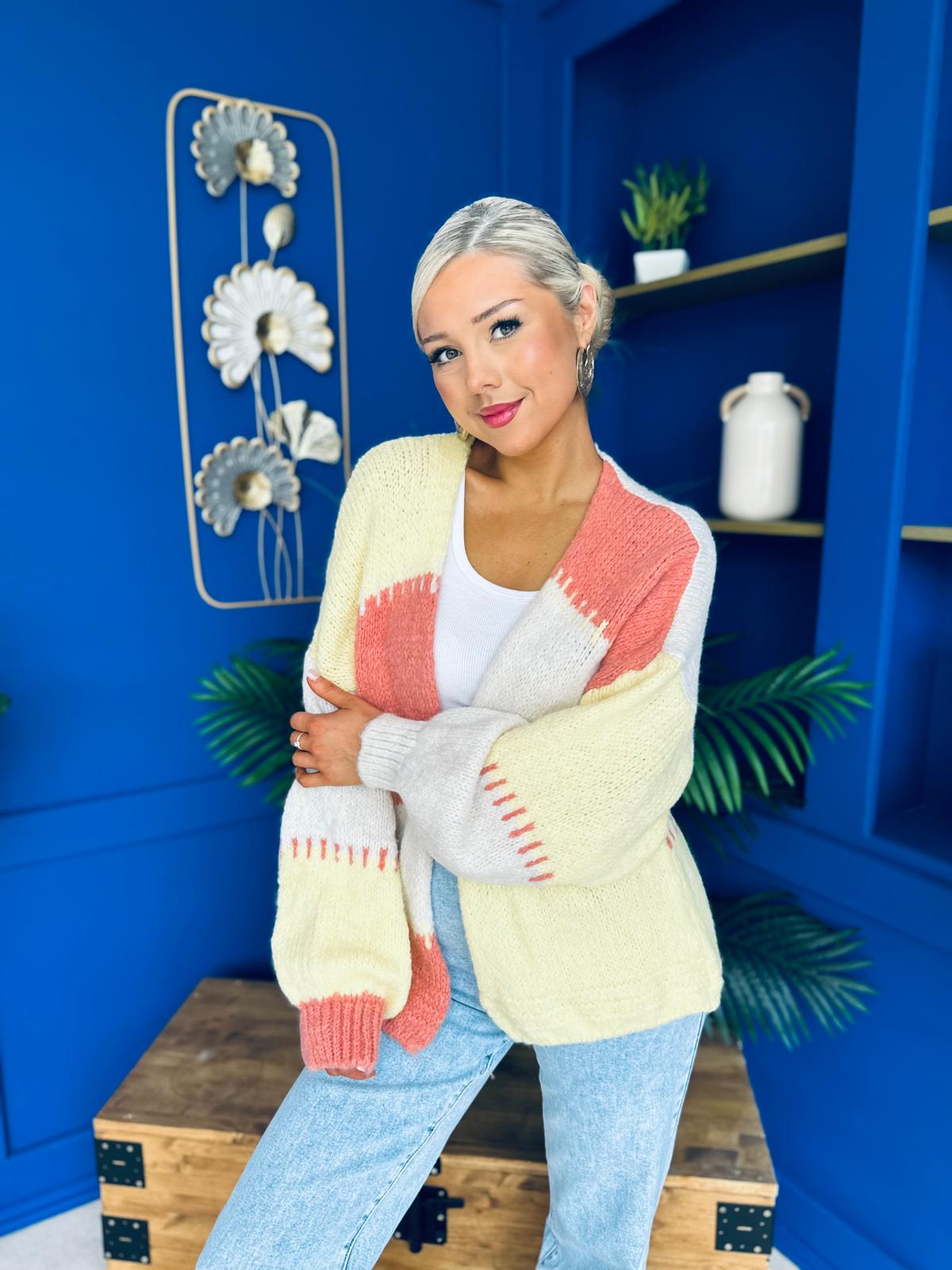 Tamara Chunky Cardi Yellow Pre Order 30 Aug