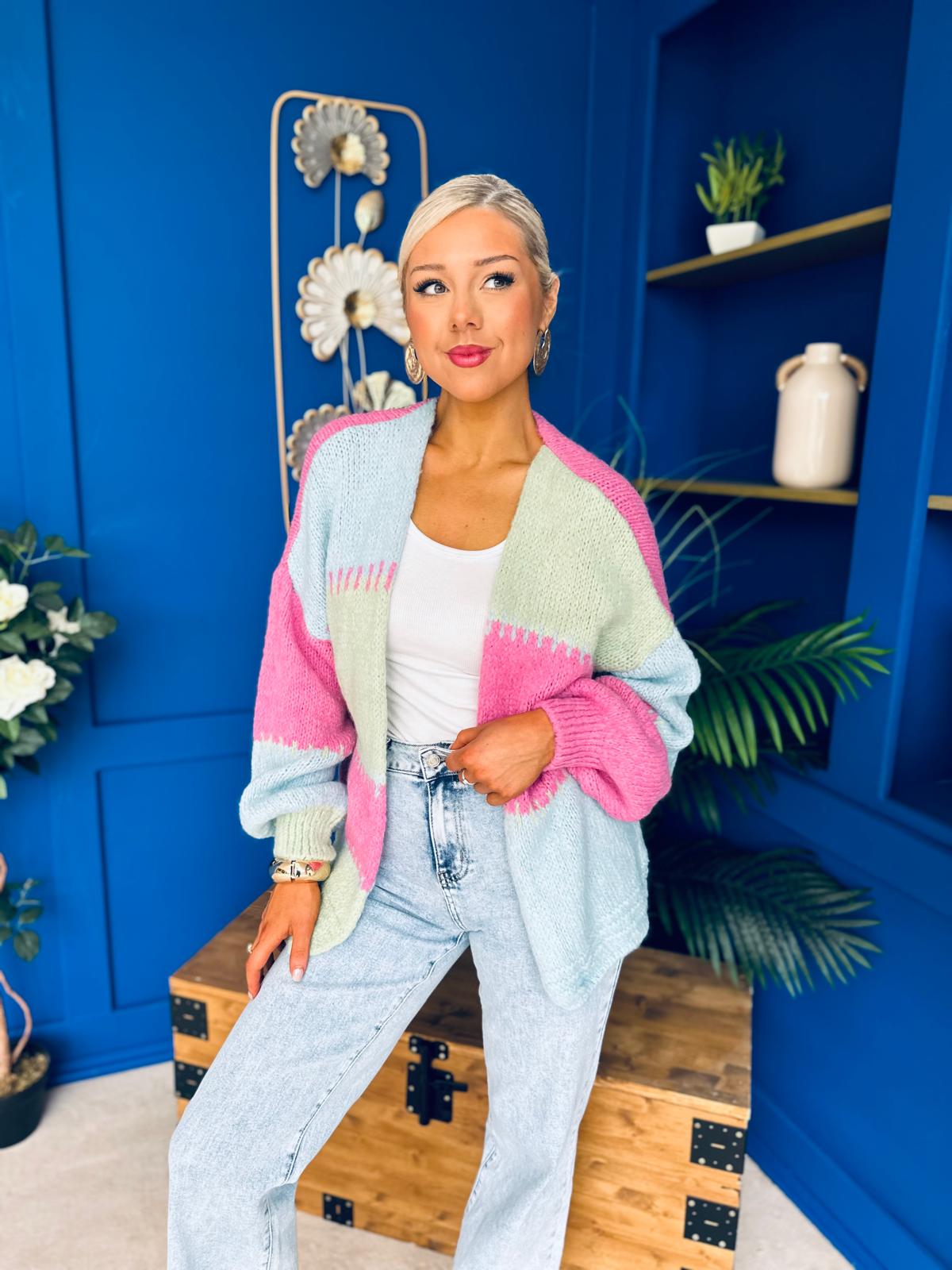 Tamara Chunky Cardi Cerise Pre Order 30 Aug