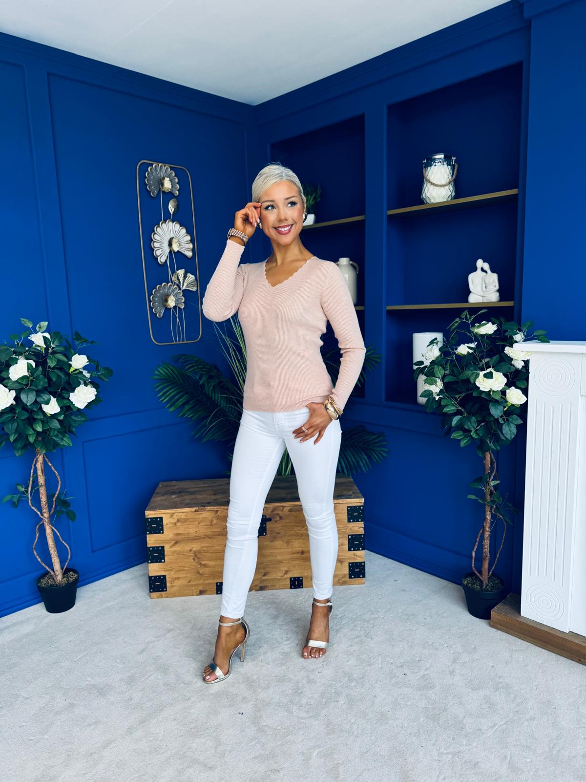 Dee Detailed Longline Top Blush