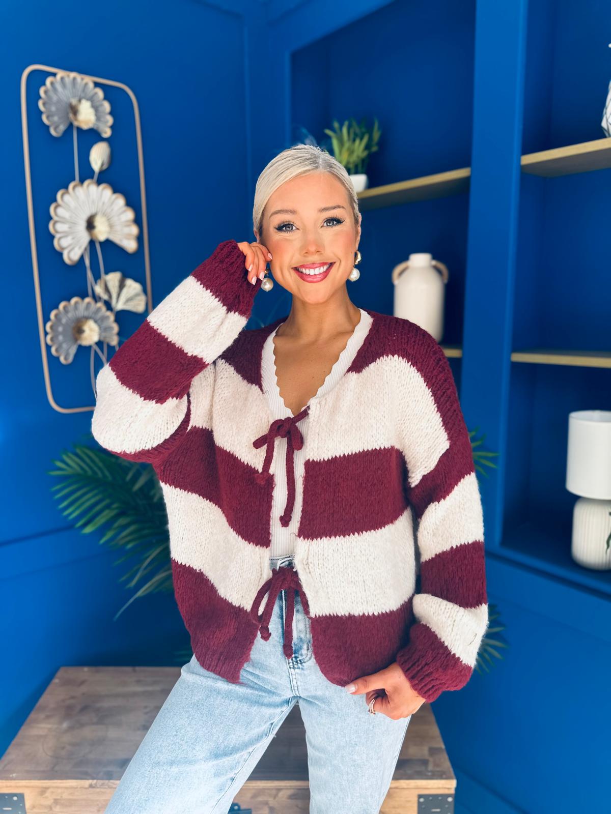 Kila Tie Detail Jumper Wine