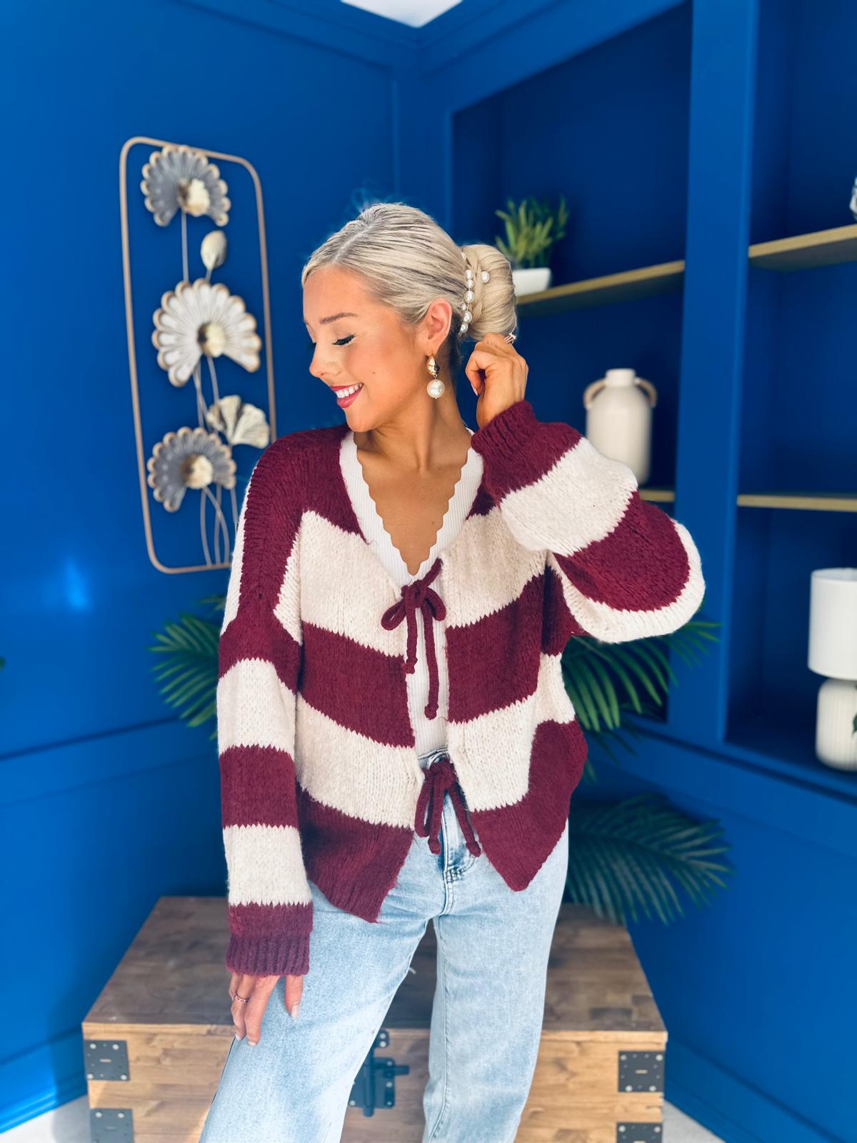 Kila Tie Detail Jumper Wine