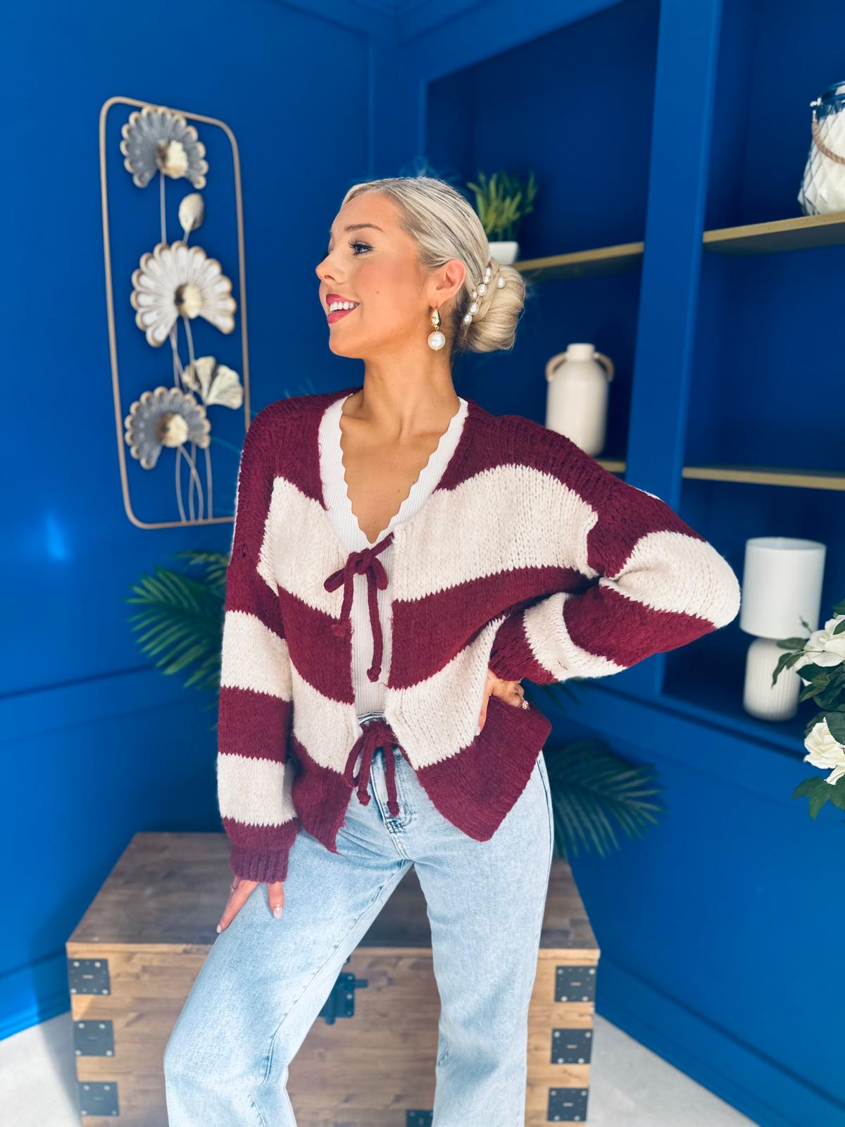Kila Tie Detail Jumper Wine