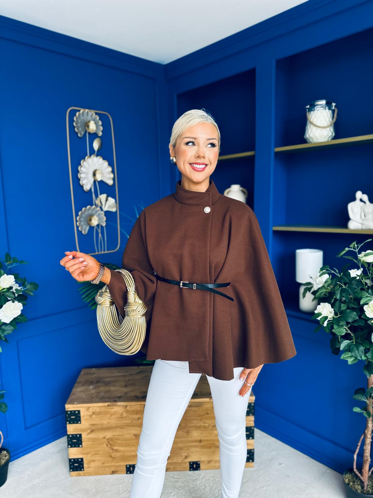 Celia Belted Cape Coco