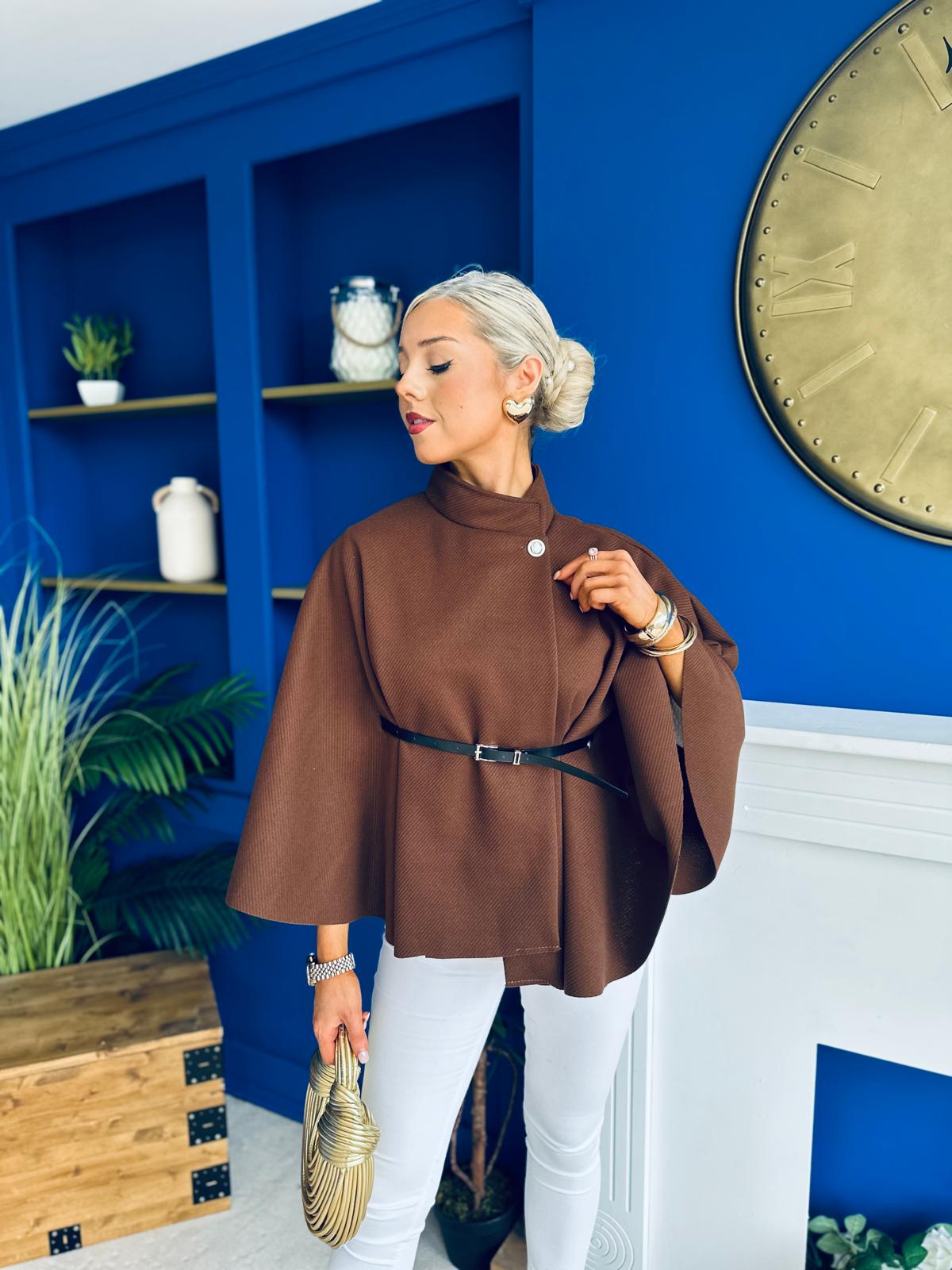 Celia Belted Cape Coco