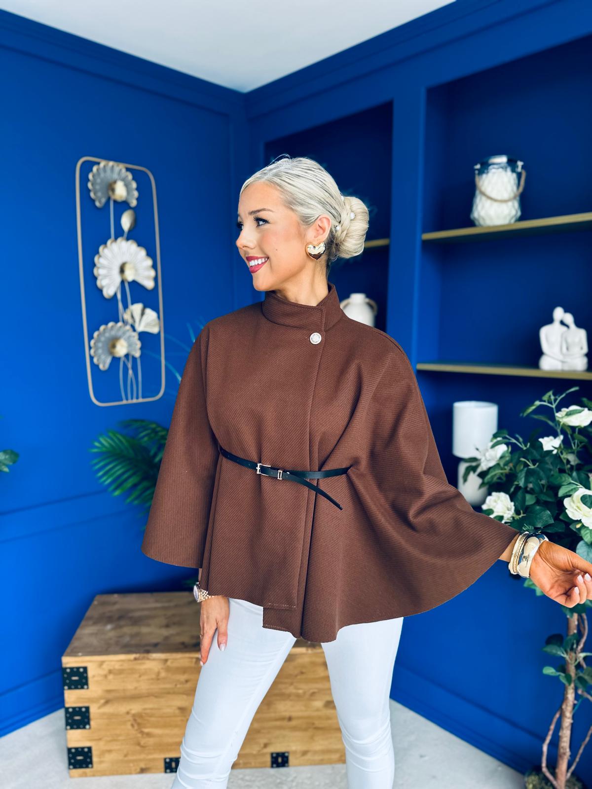 Celia Belted Cape Coco