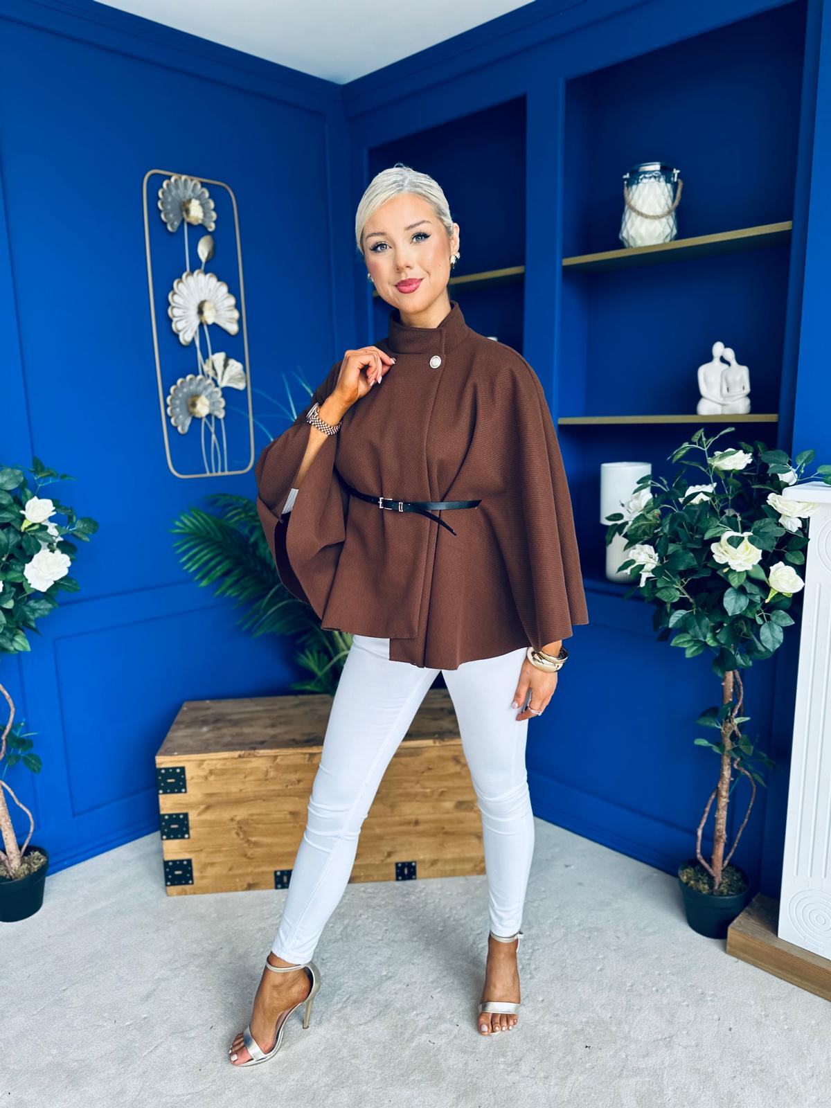 Celia Belted Cape Coco