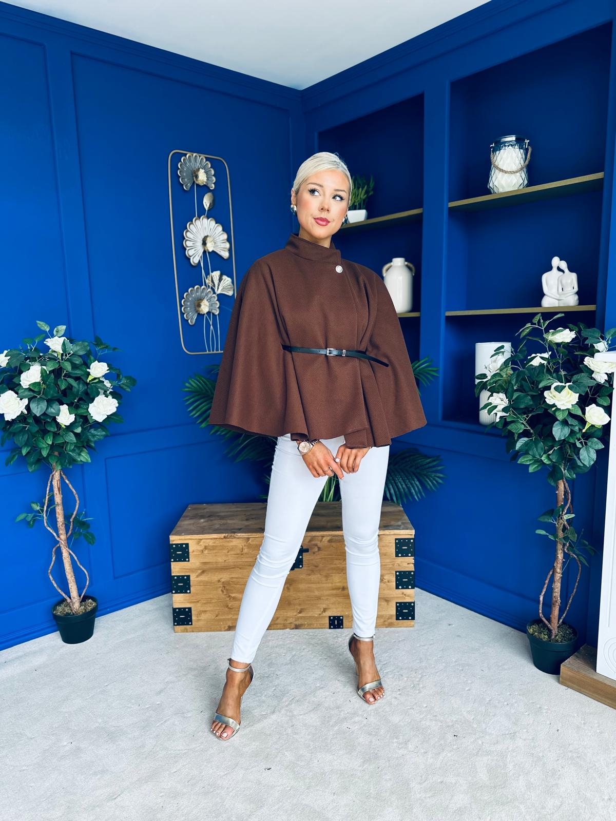 Celia Belted Cape Coco