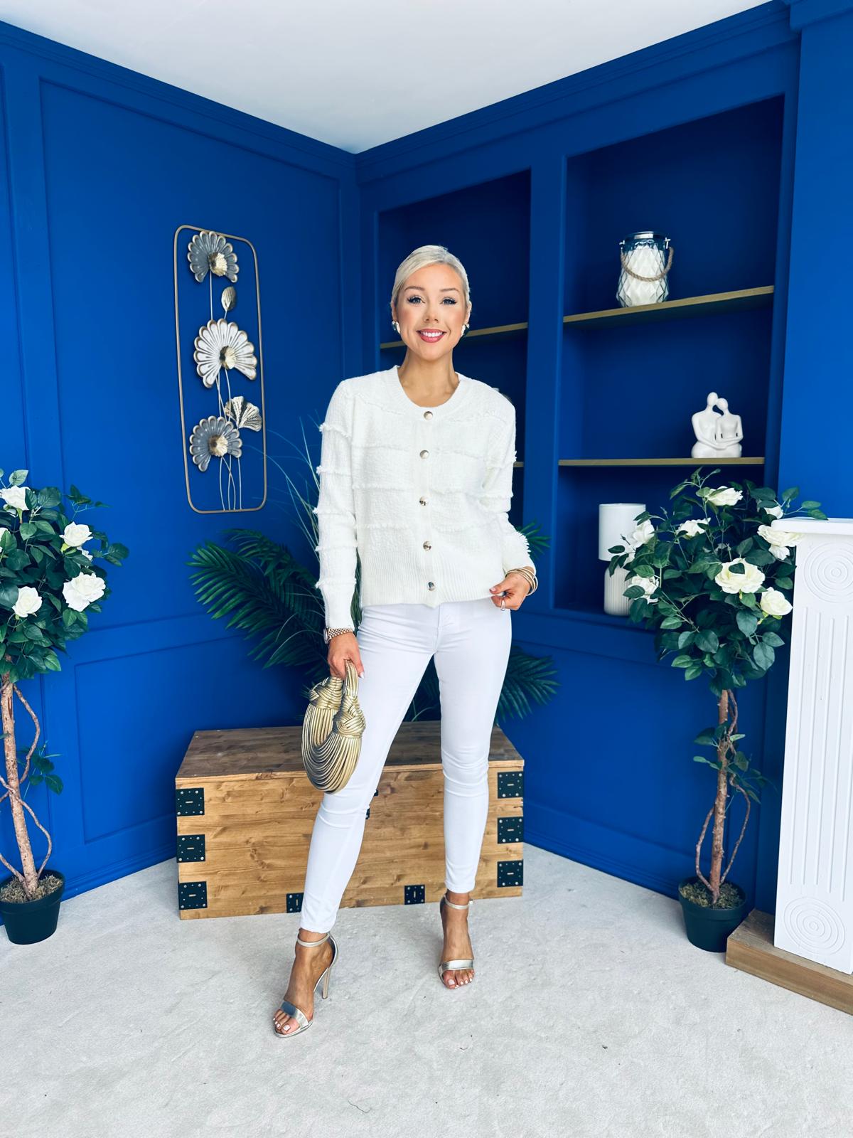Philipa Detailed Cardi Cream