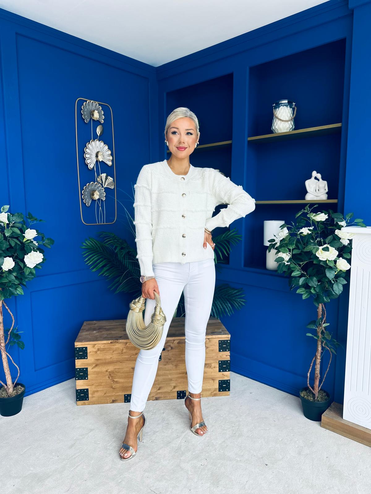 Philipa Detailed Cardi Cream