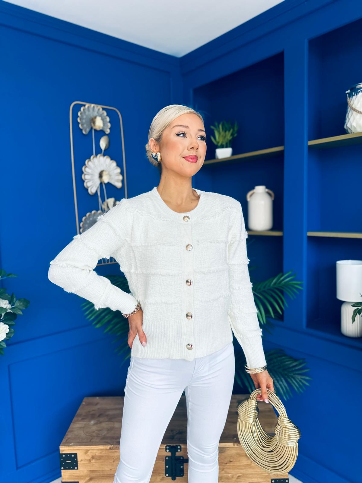 Philipa Detailed Cardi Cream