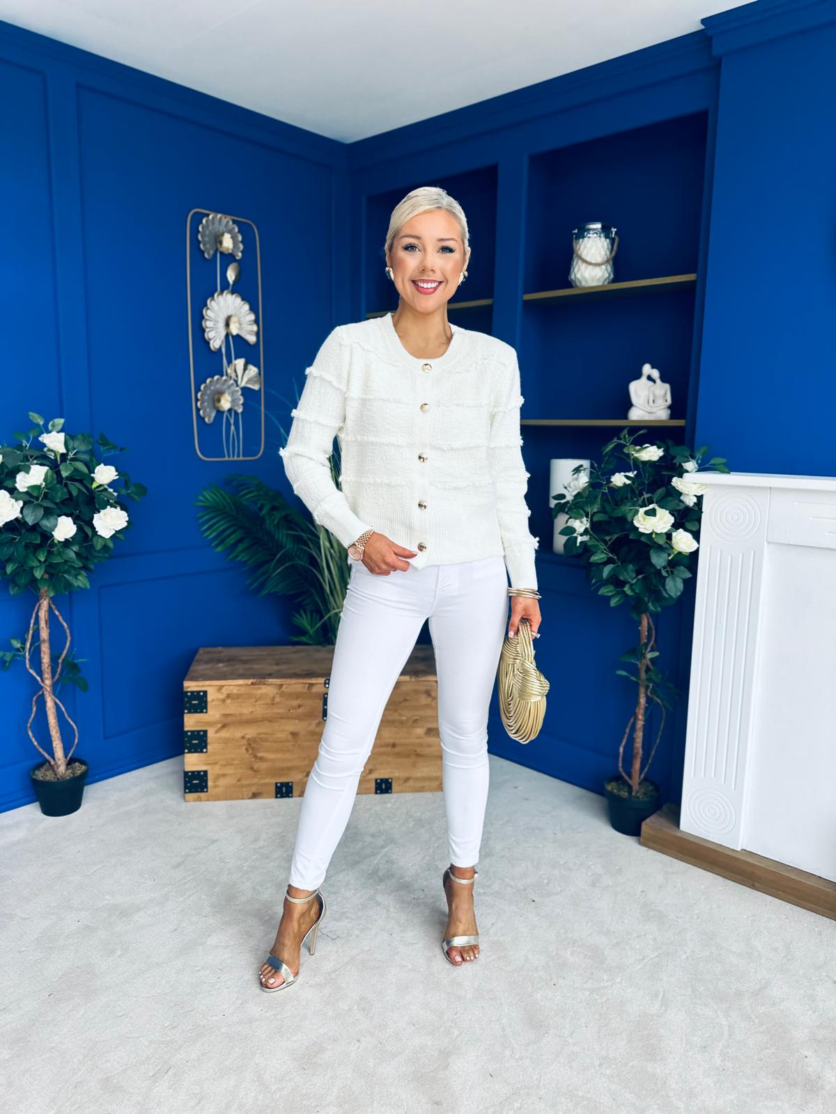 Philipa Detailed Cardi Cream