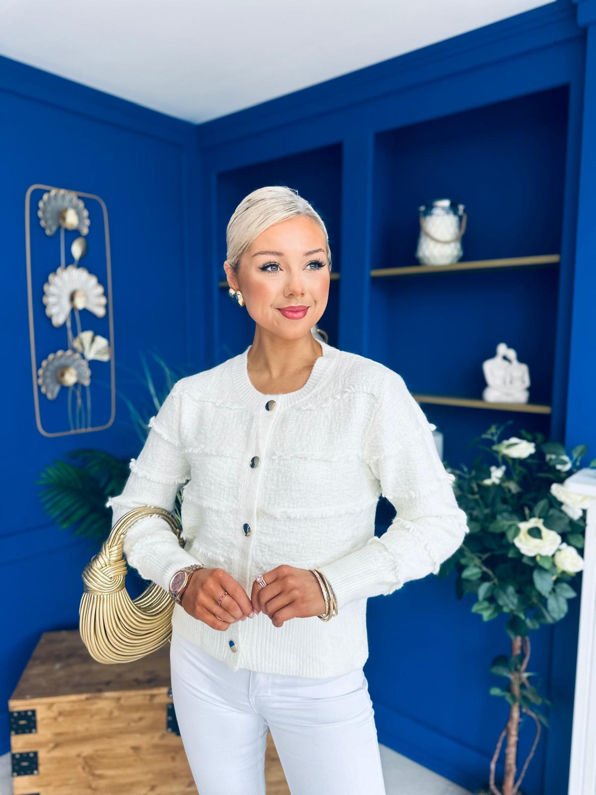Philipa Detailed Cardi Cream