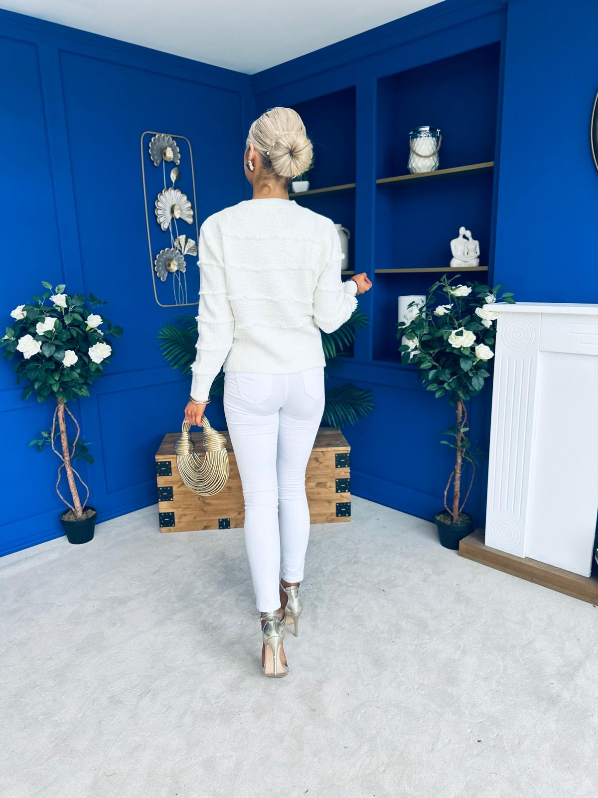 Philipa Detailed Cardi Cream