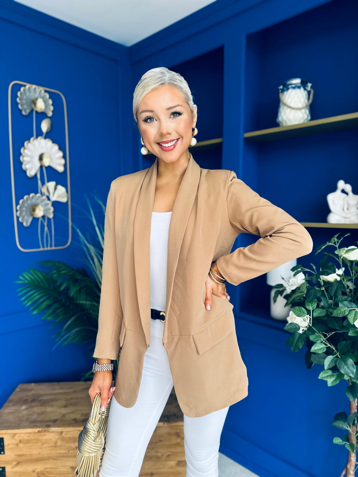 Sammy Detailed Blazer Camel