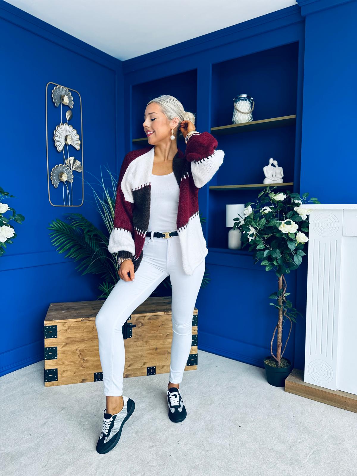 Tamara Chunky Cardi Wine Pre Order 30 Aug