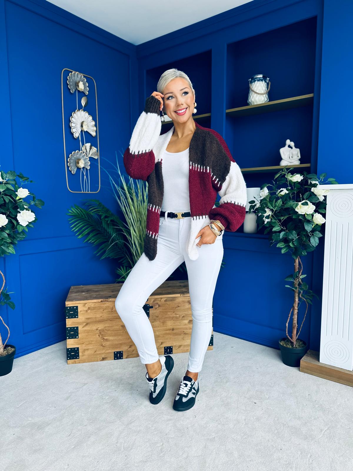 Tamara Chunky Cardi Wine Pre Order 30 Aug