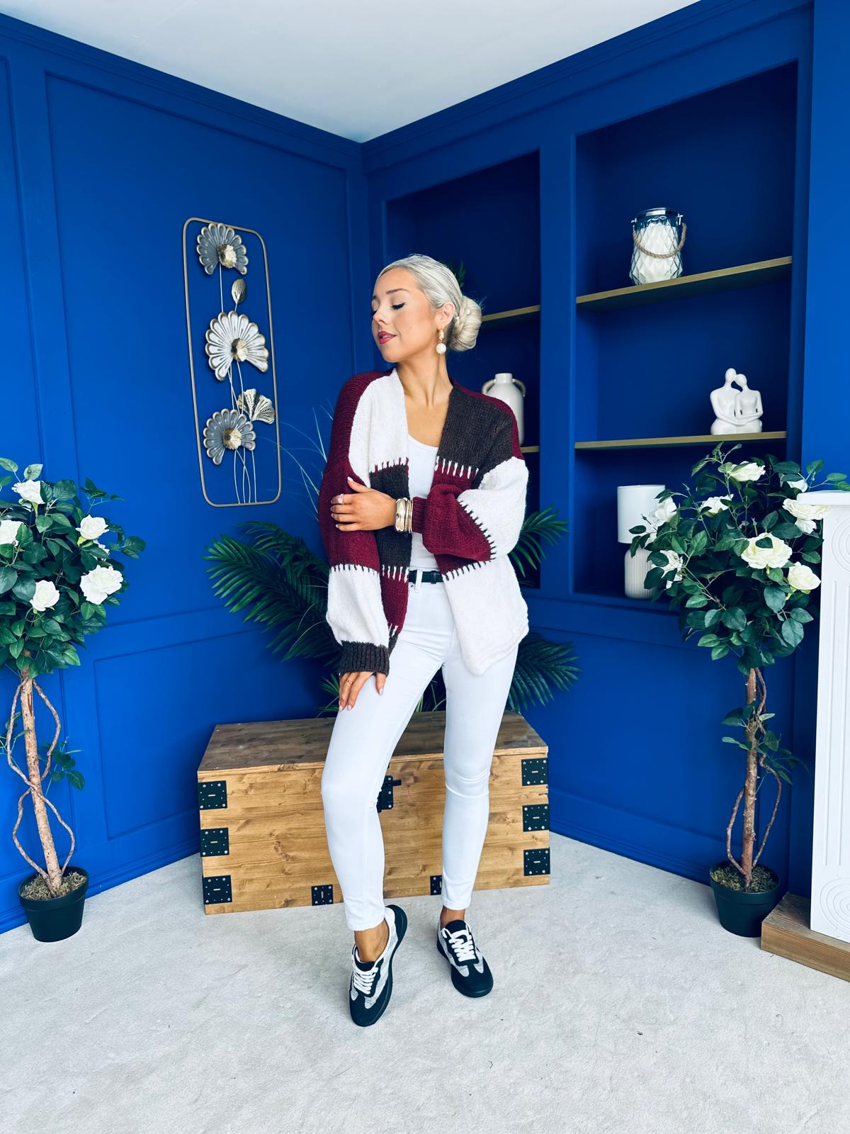 Tamara Chunky Cardi Wine Pre Order 30 Aug