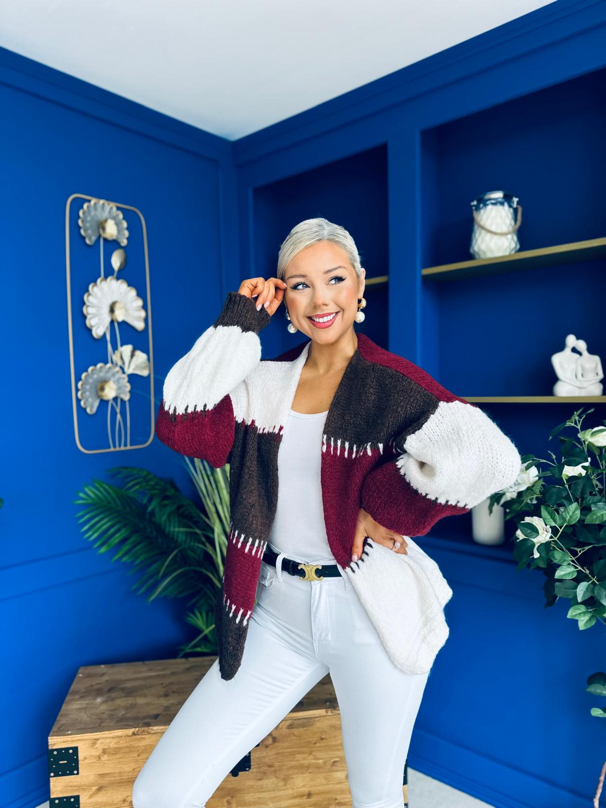 Tamara Chunky Cardi Wine Pre Order 30 Aug