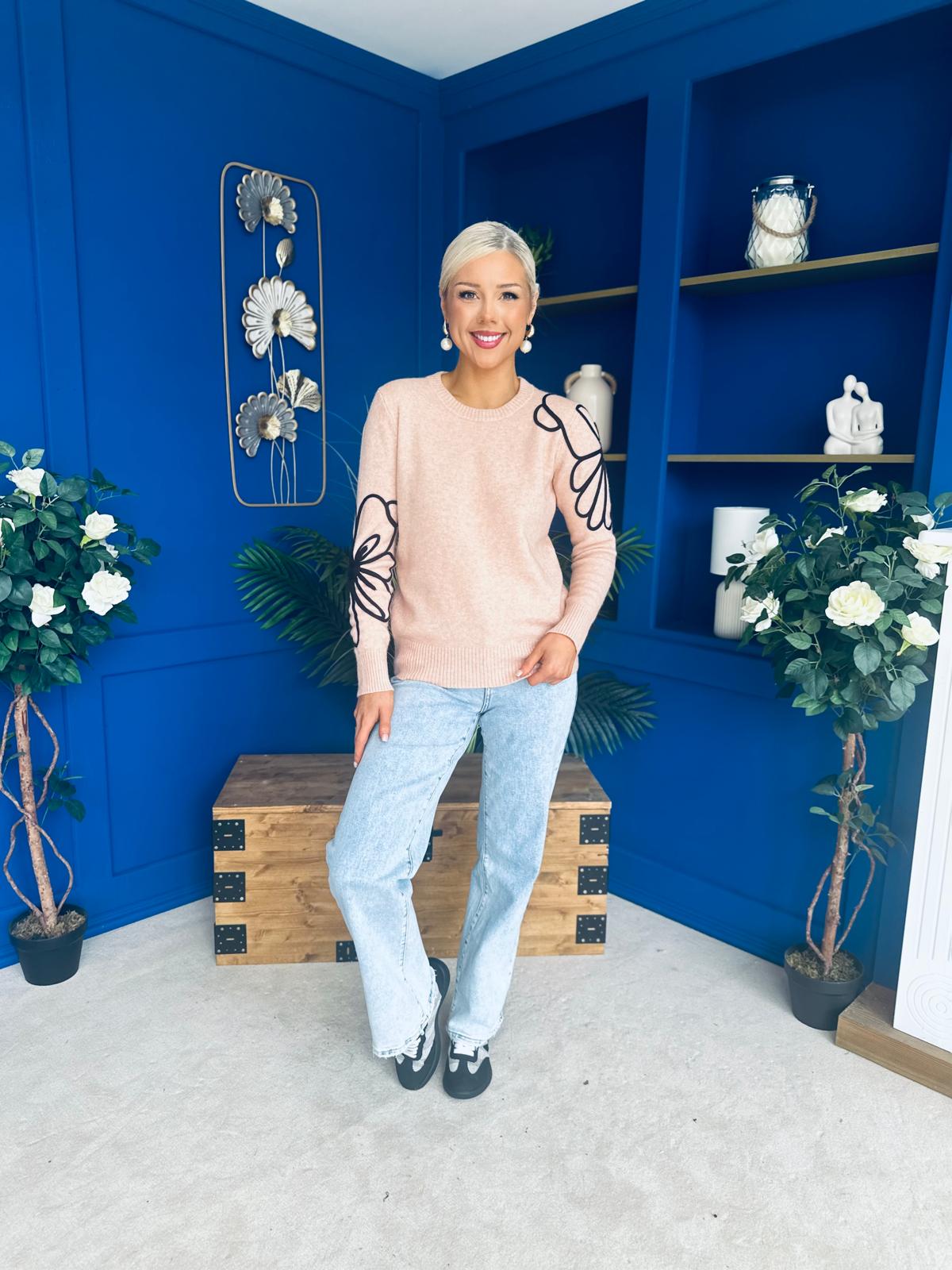 Jan Detailed Knit Jumper Blush