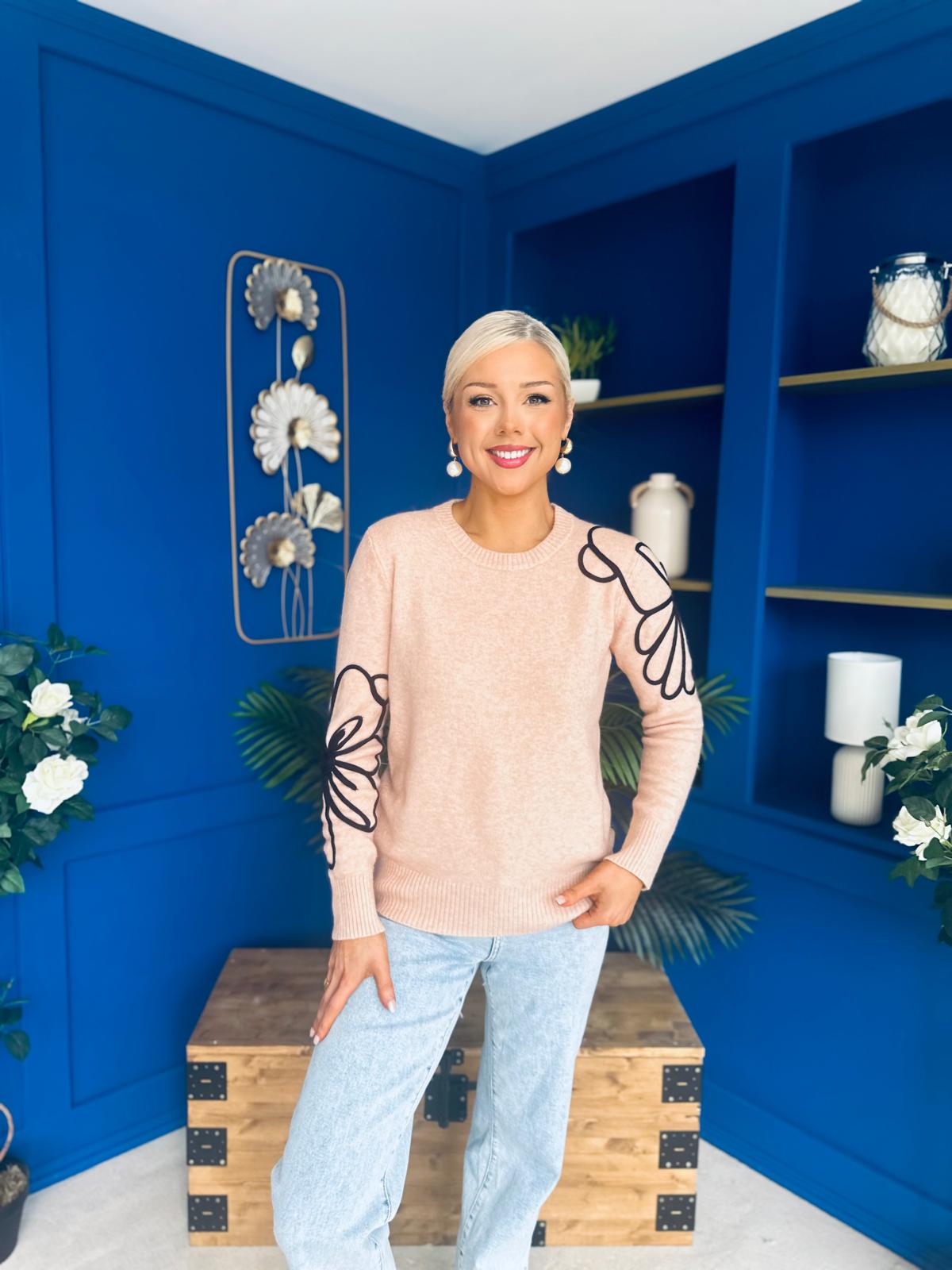 Jan Detailed Knit Jumper Blush