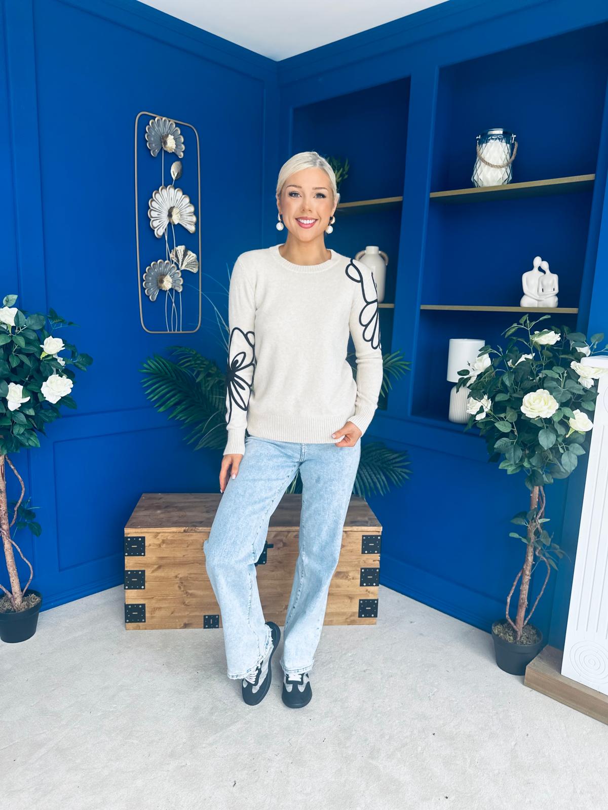 Jan Detailed Knit Jumper Cream
