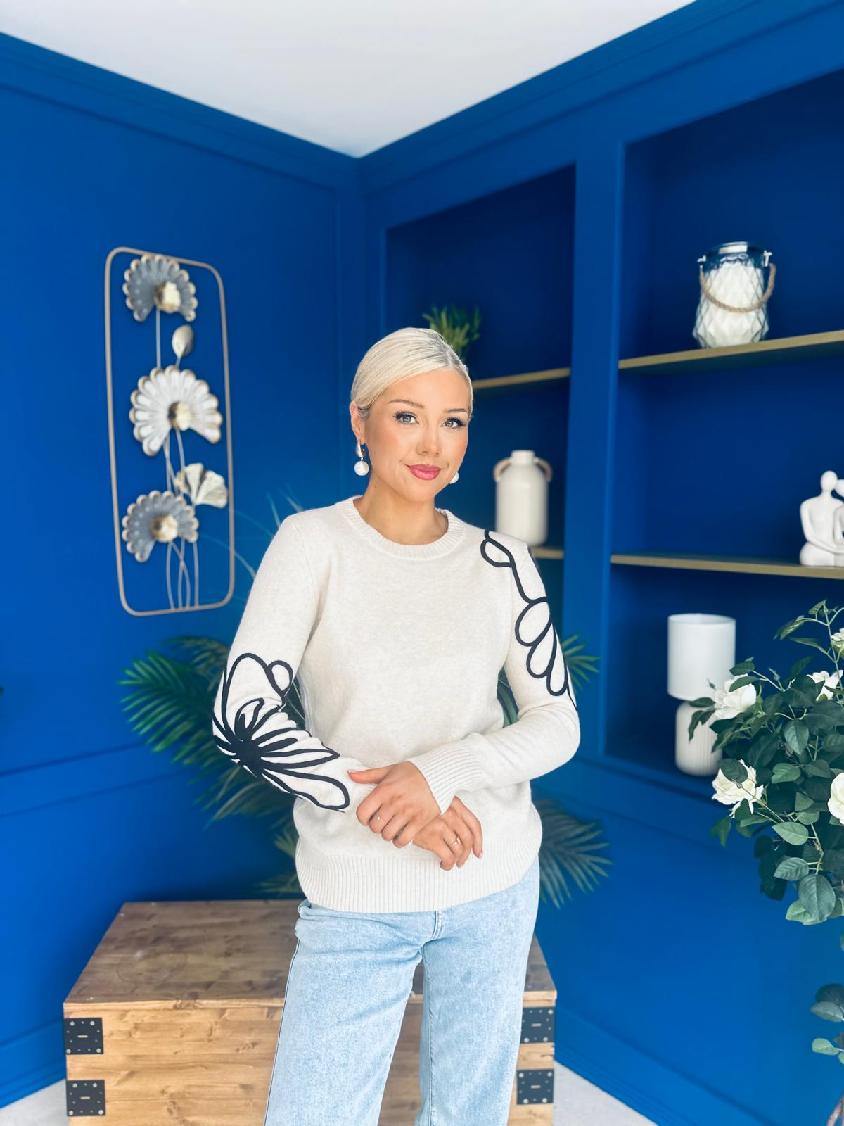 Jan Detailed Knit Jumper Cream