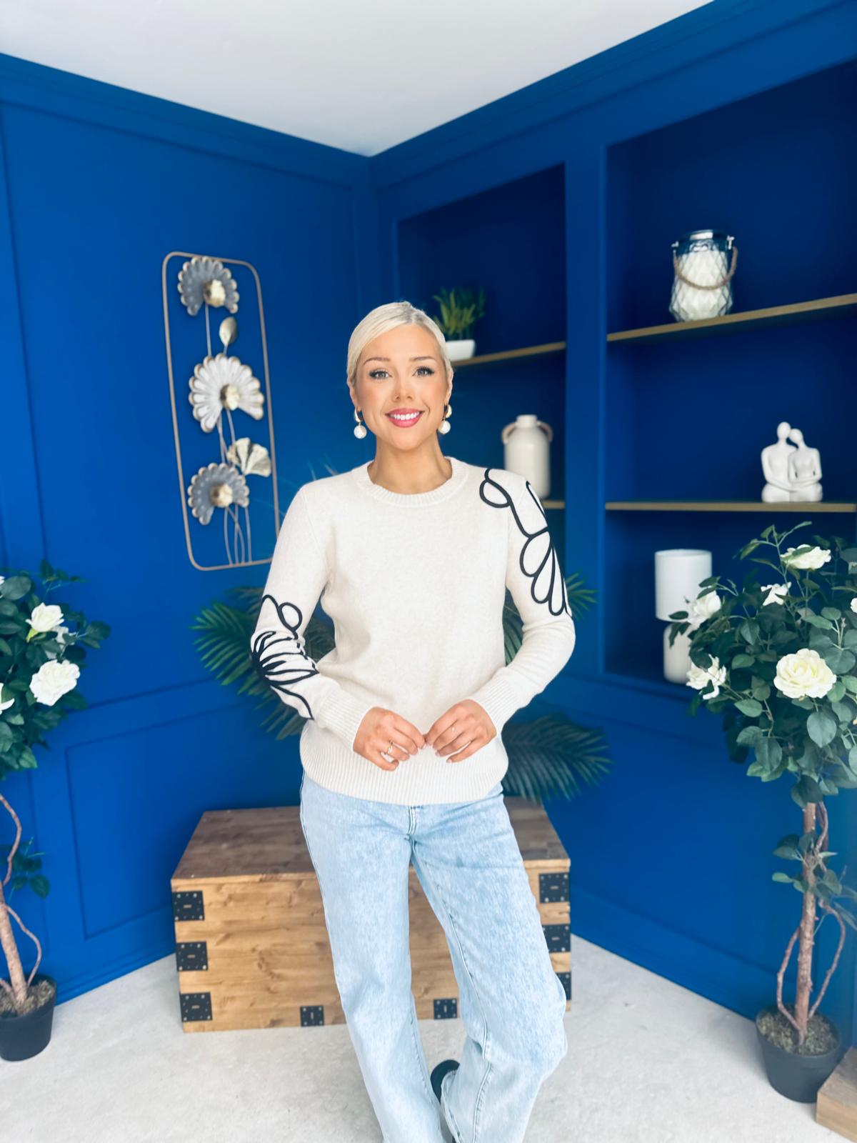 Jan Detailed Knit Jumper Cream