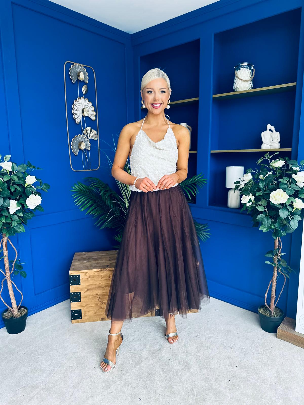Maxine Tulle Midi Skirt Coco