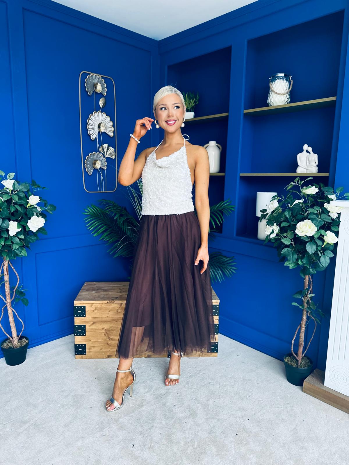Maxine Tulle Midi Skirt Coco