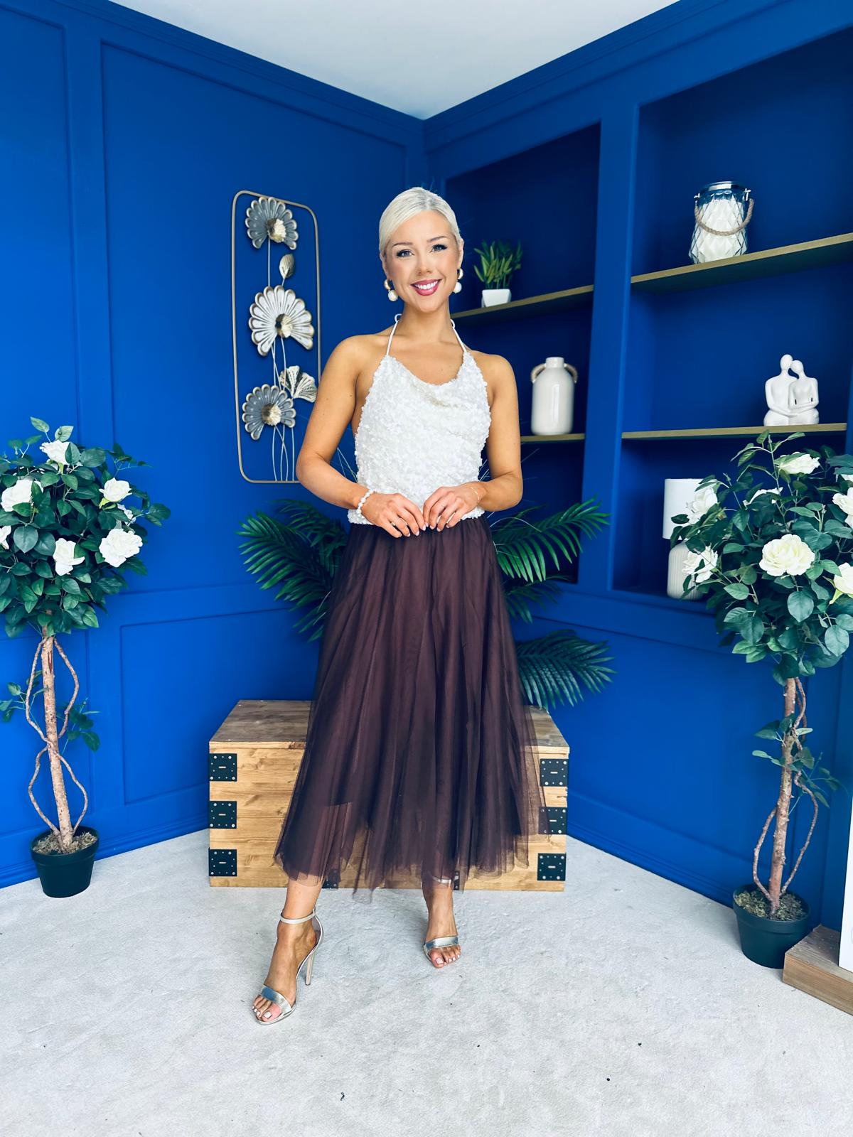 Maxine Tulle Midi Skirt Coco