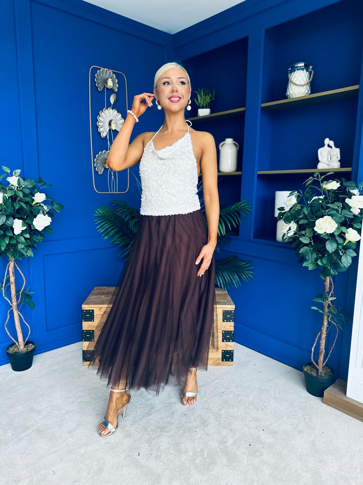Maxine Tulle Midi Skirt Coco