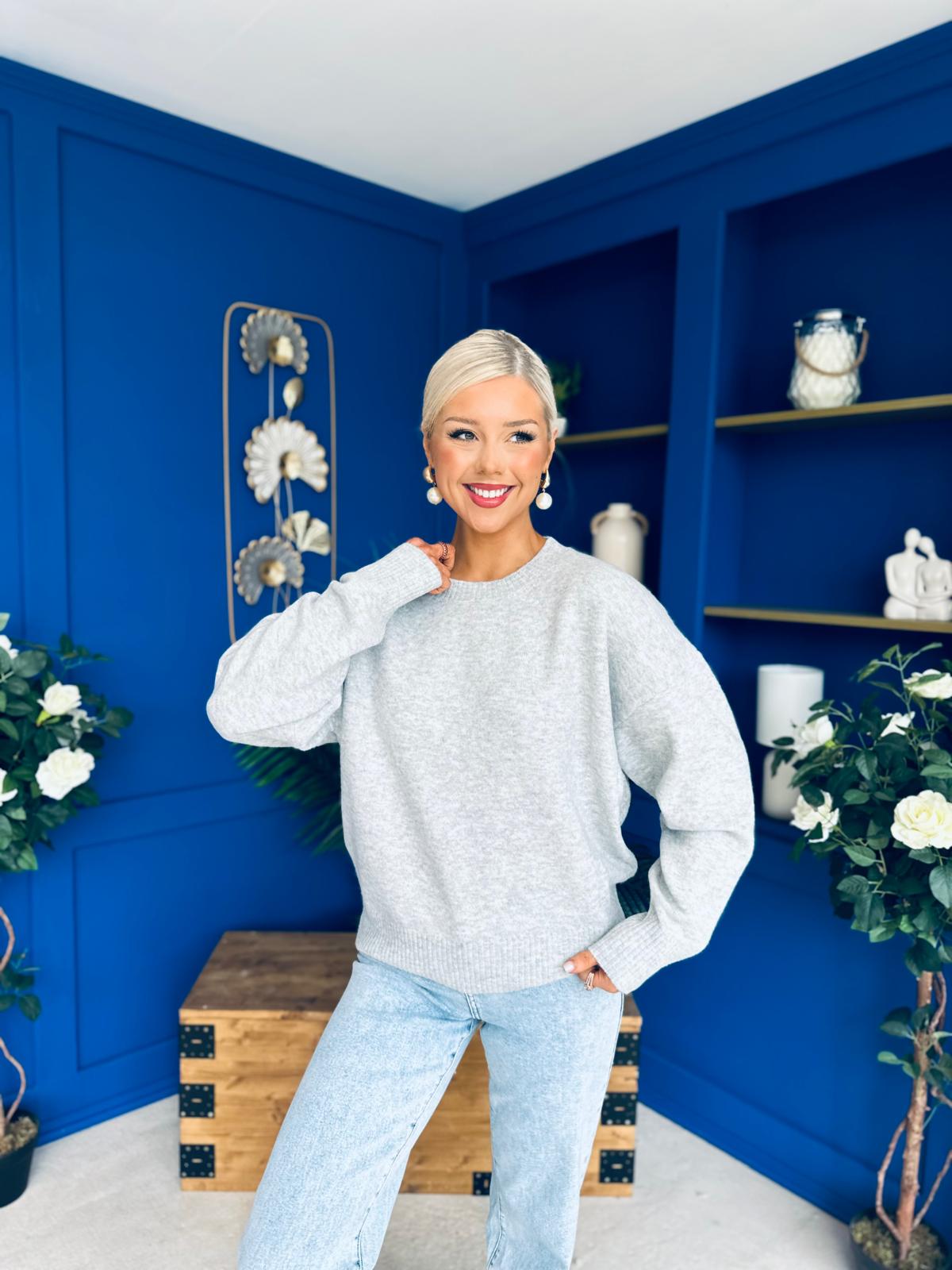 Paula Soft Knit Jumper Light Grey