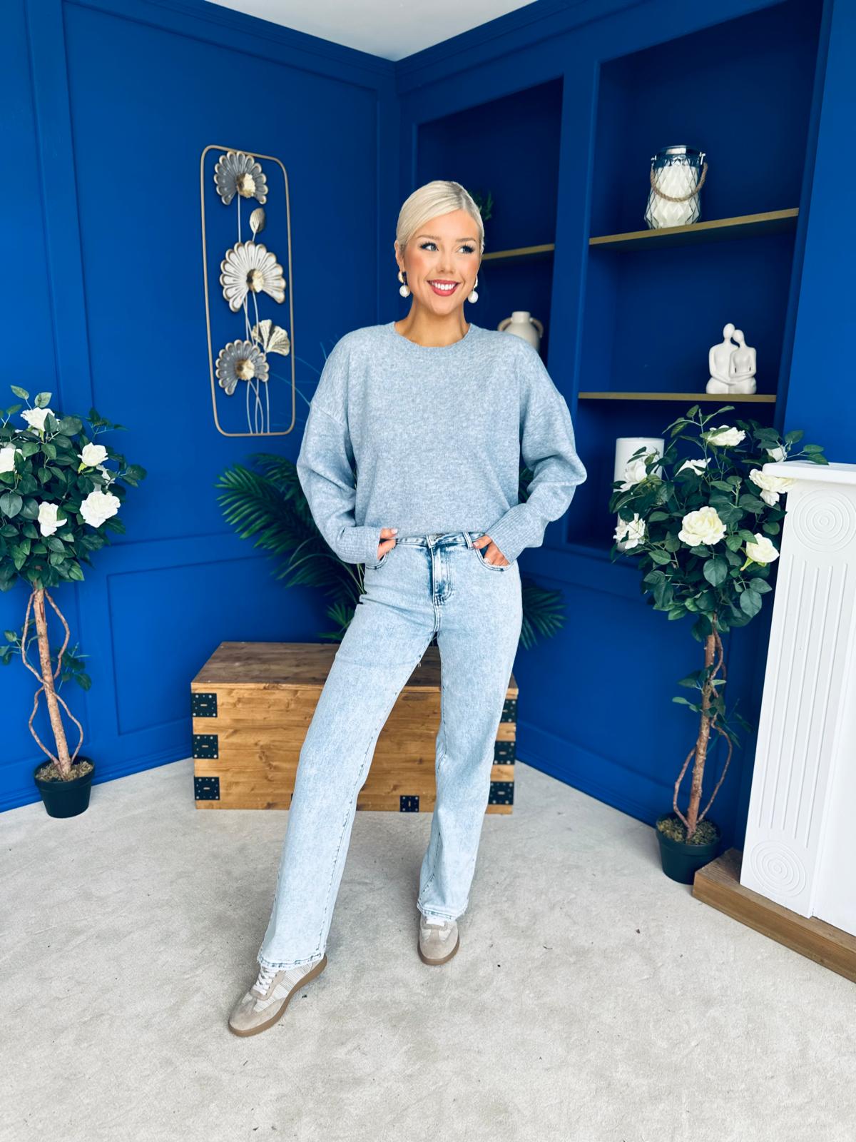Paula Soft Knit Jumper Blue