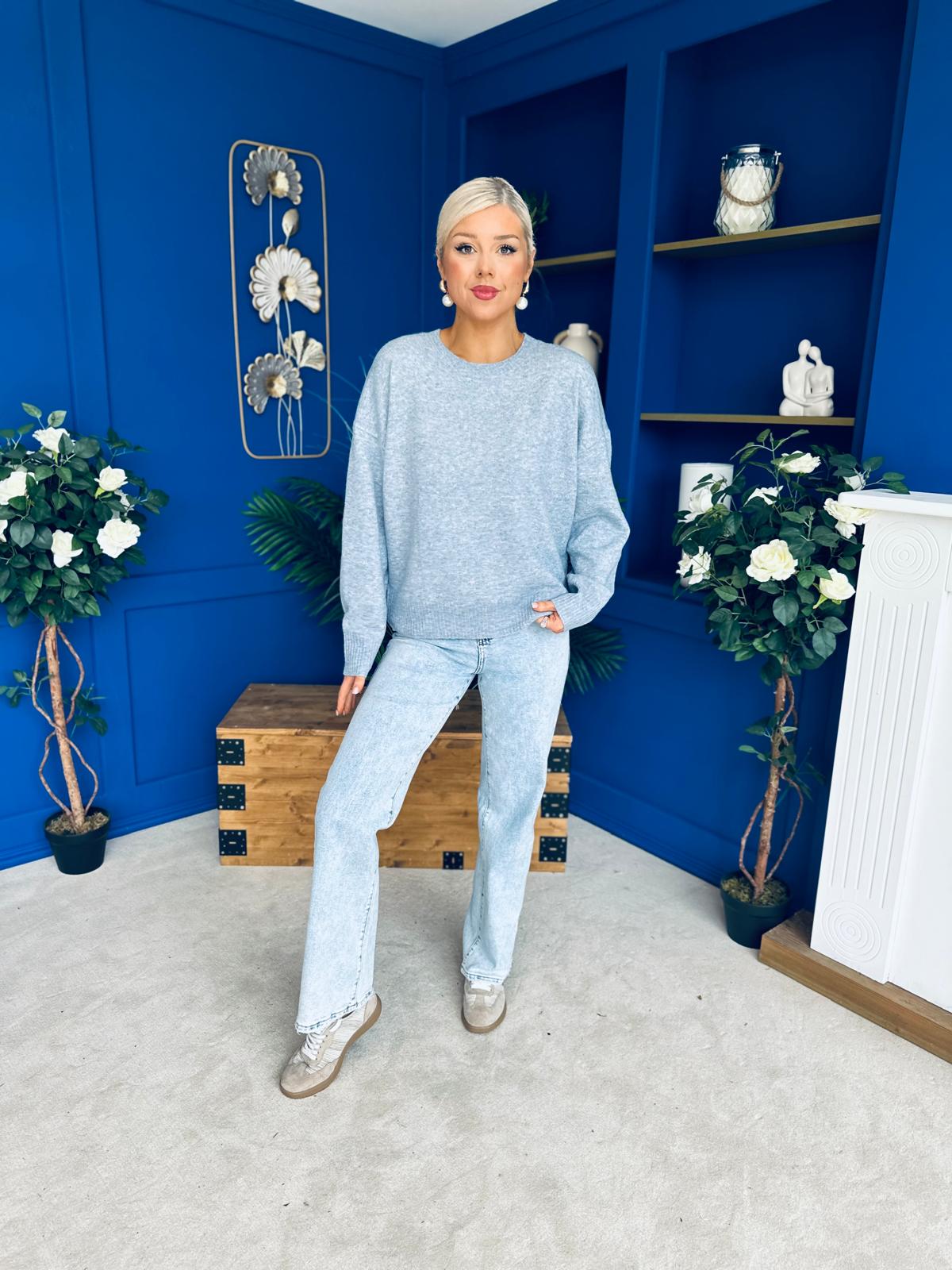 Paula Soft Knit Jumper Blue
