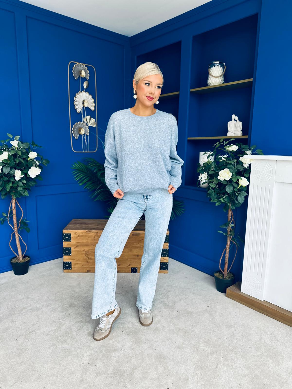 Paula Soft Knit Jumper Blue