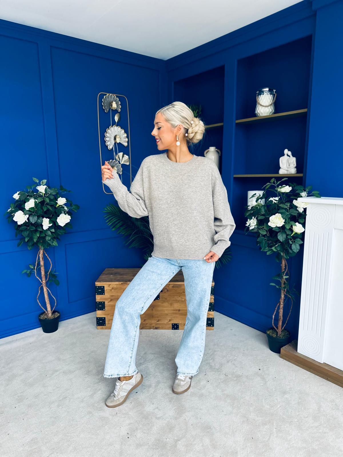 Paula Soft Knit Jumper Taupe