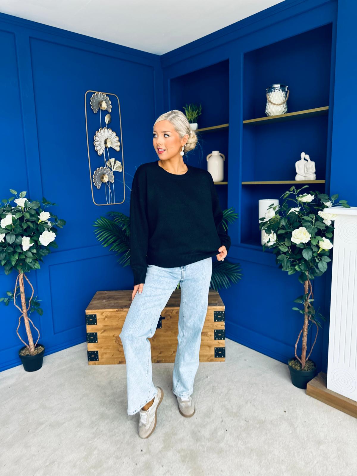 Paula Soft Knit Jumper Black