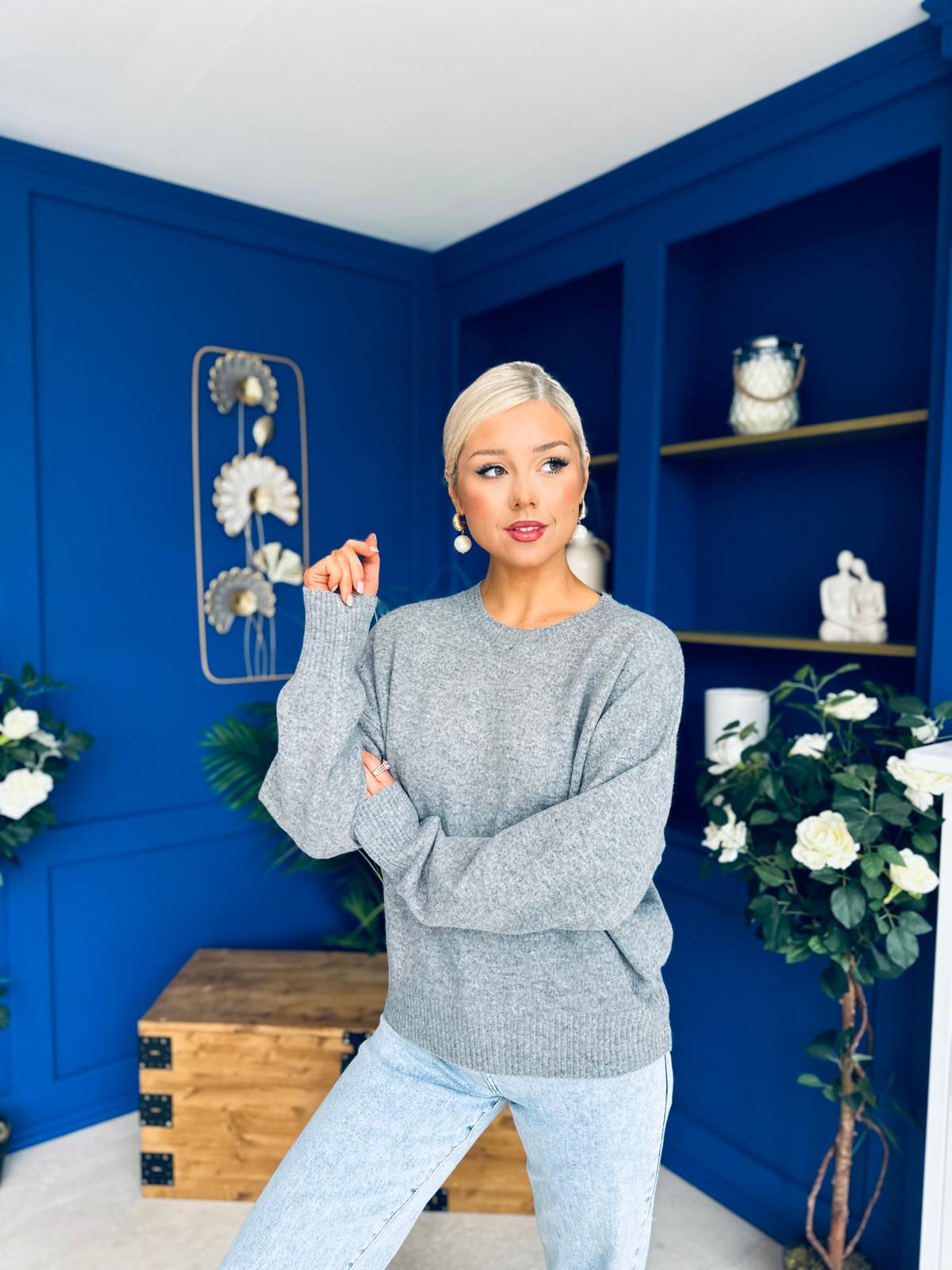 Paula Soft Knit Jumper Dark Grey