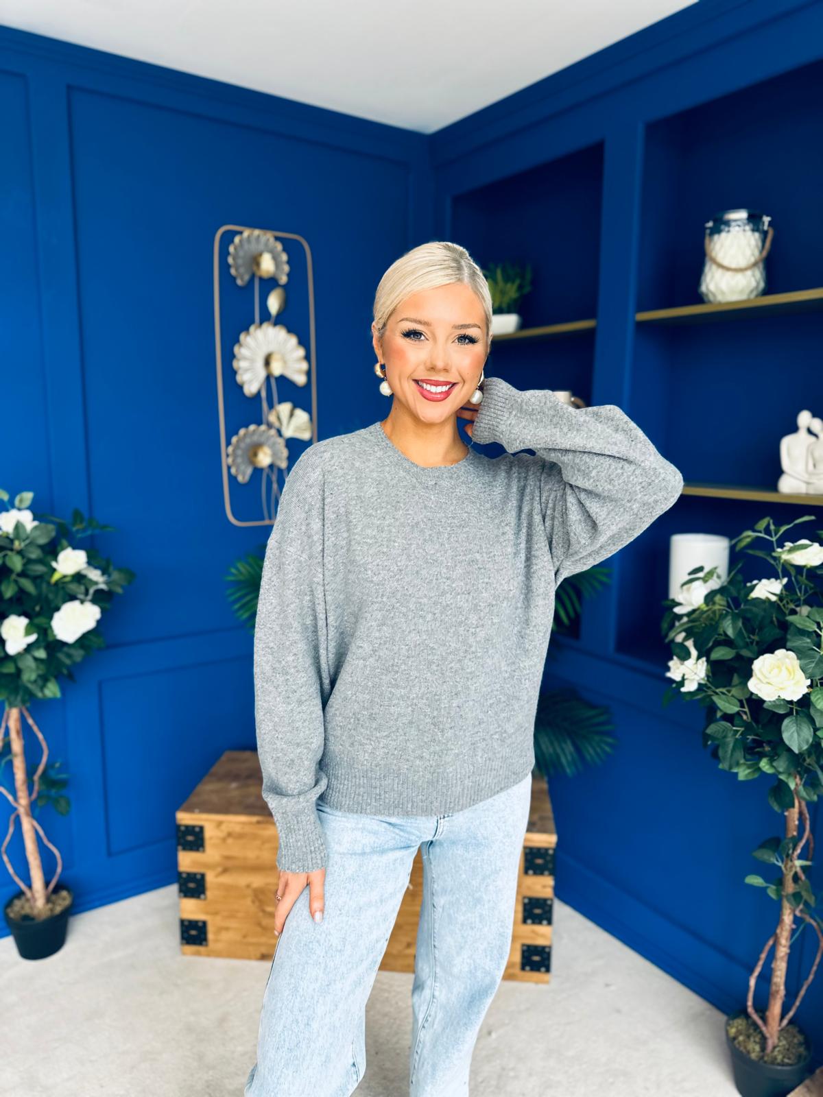 Paula Soft Knit Jumper Dark Grey