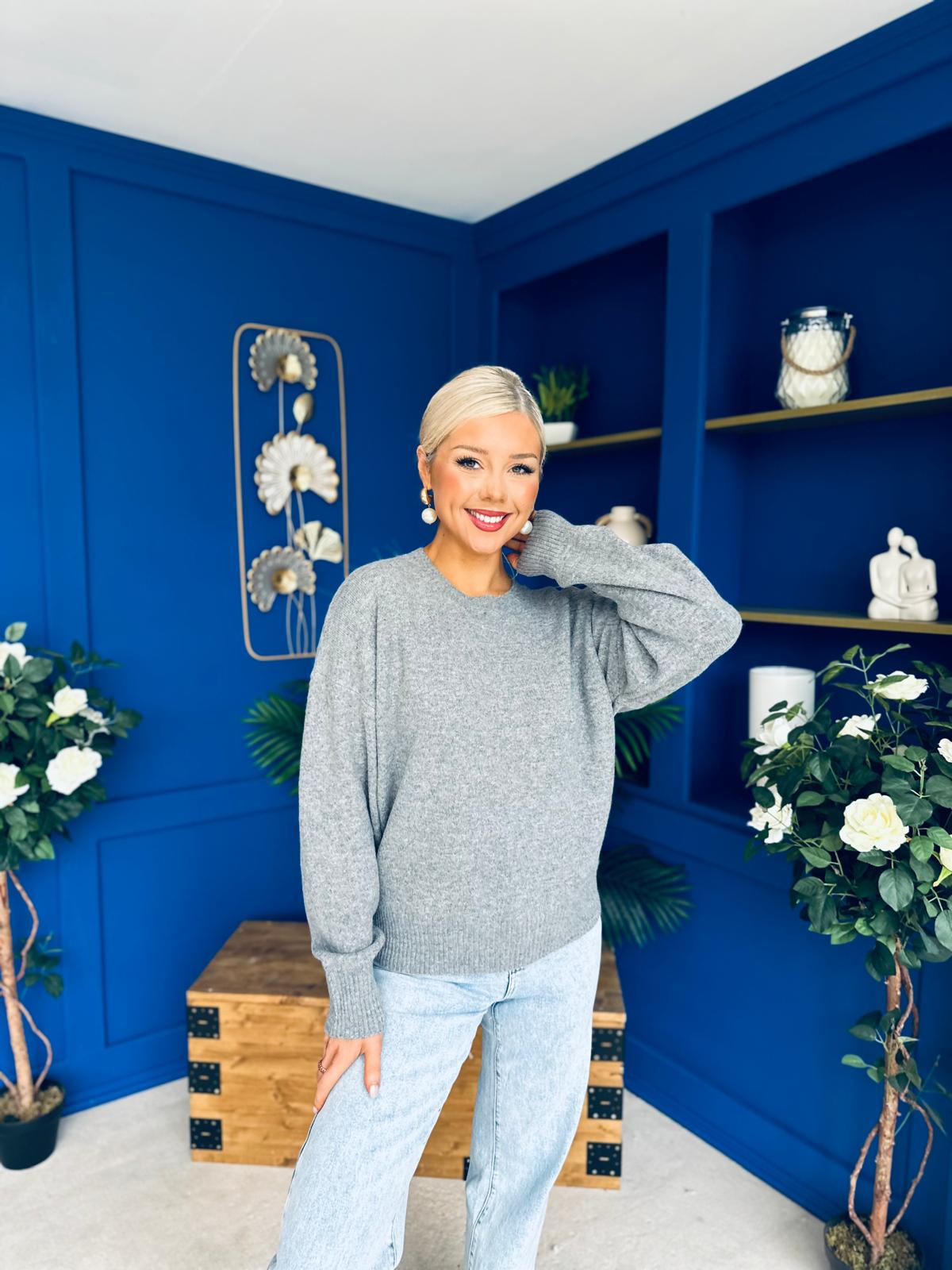 Paula Soft Knit Jumper Dark Grey