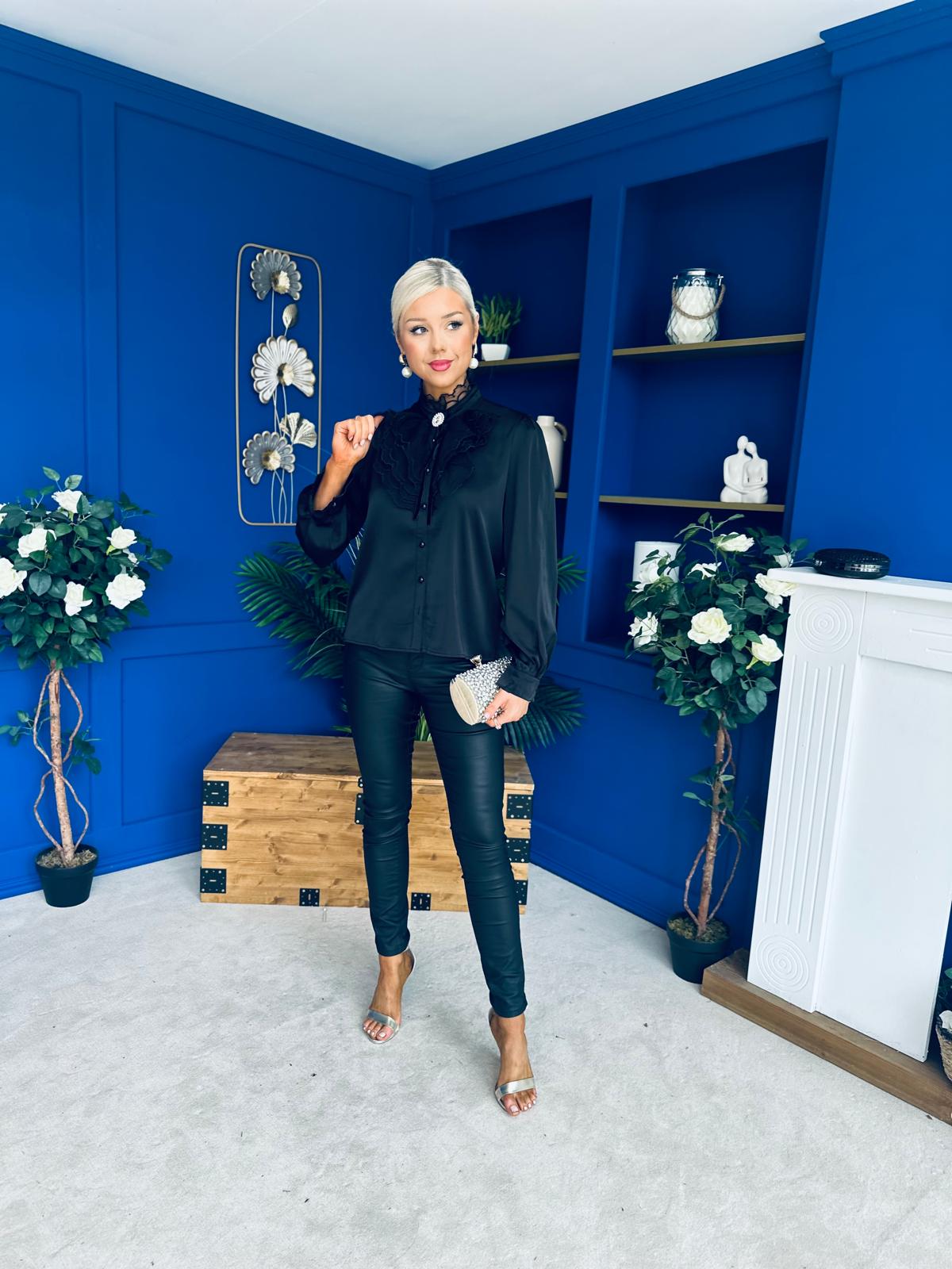 Shea Detailed Blouse Black