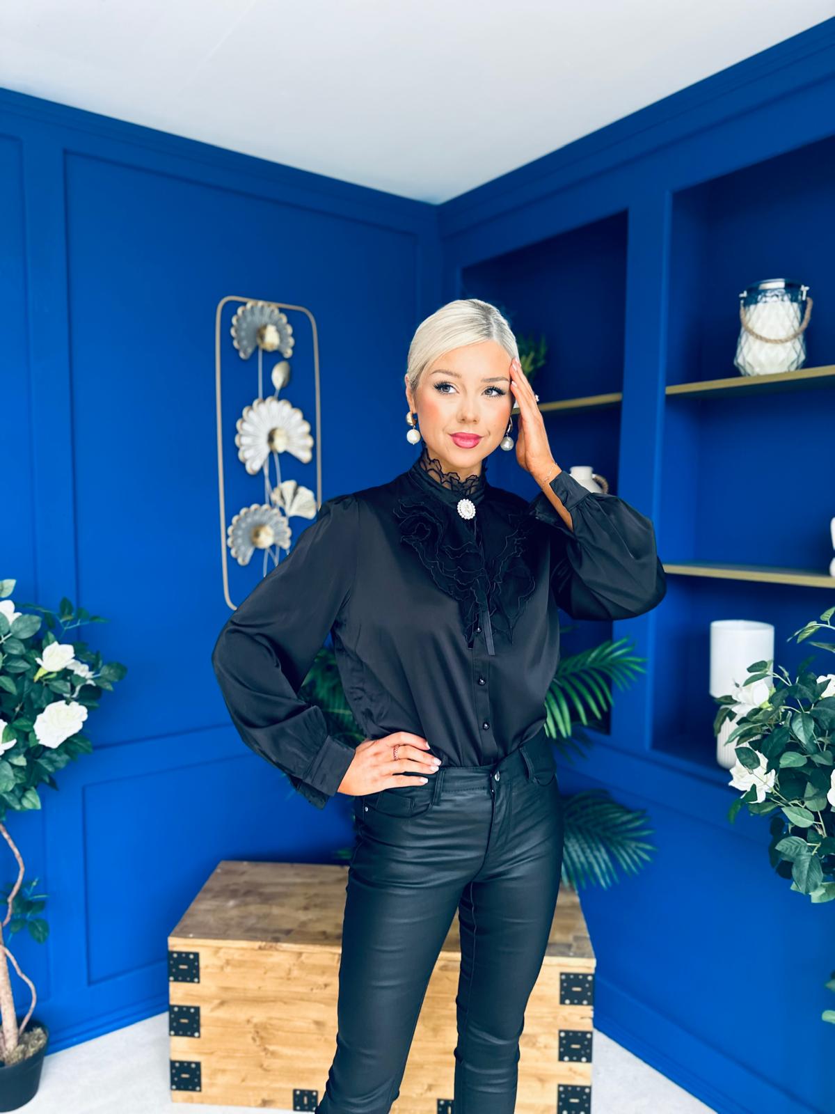 Shea Detailed Blouse Black