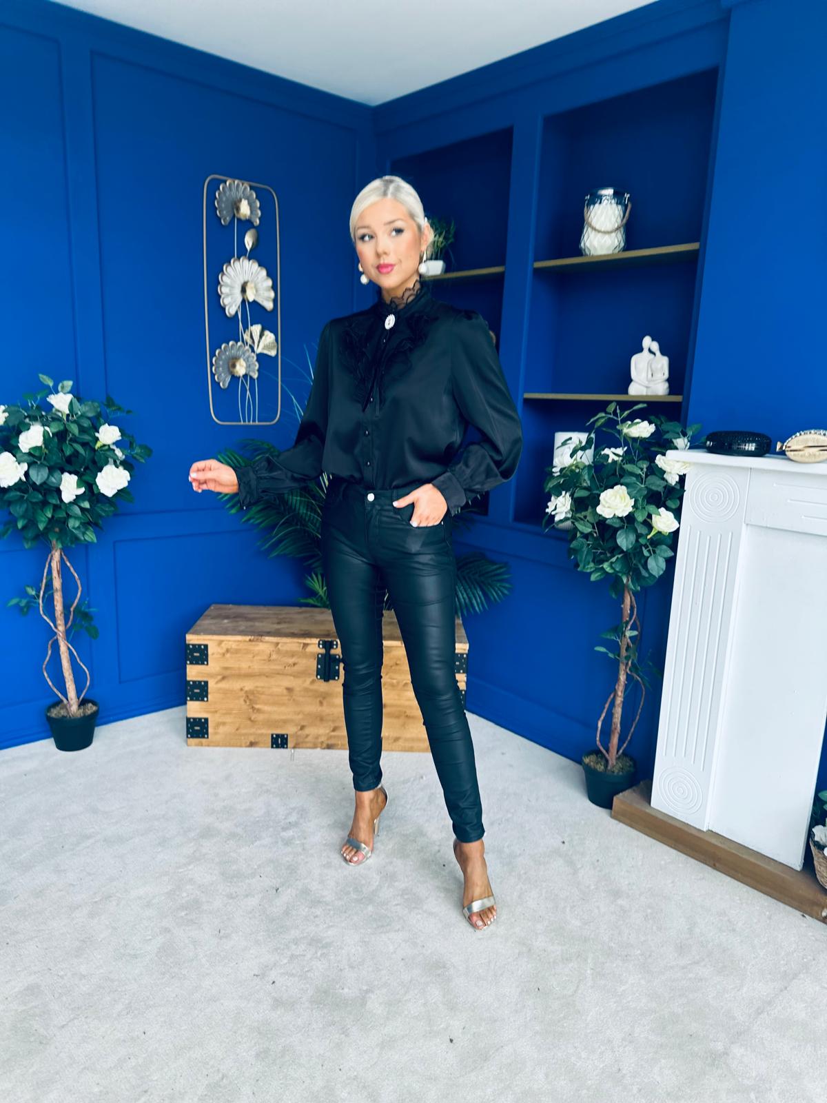 Shea Detailed Blouse Black