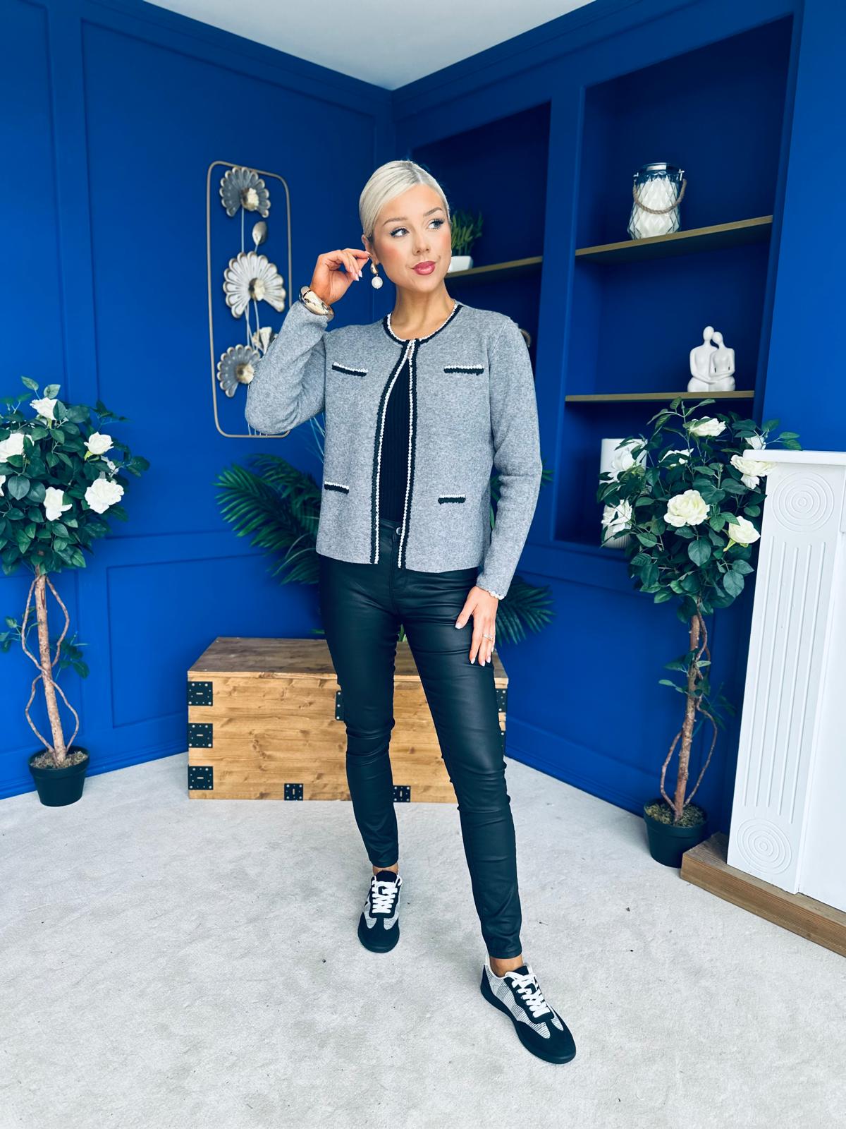 Bec Detailed Cardi Grey