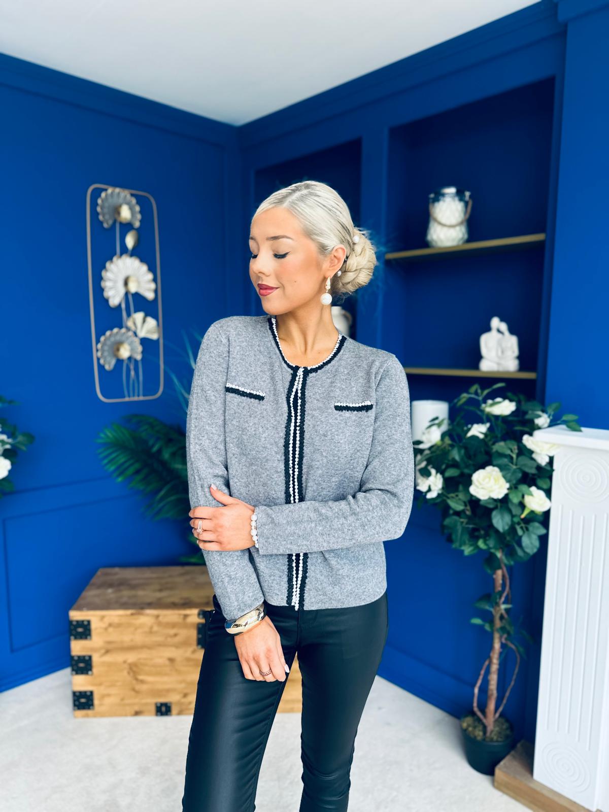 Bec Detailed Cardi Grey