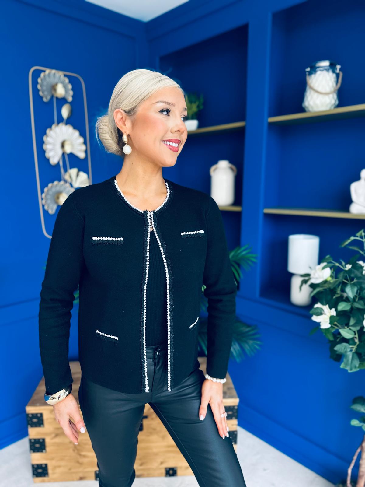 Bec Detailed Cardi Black
