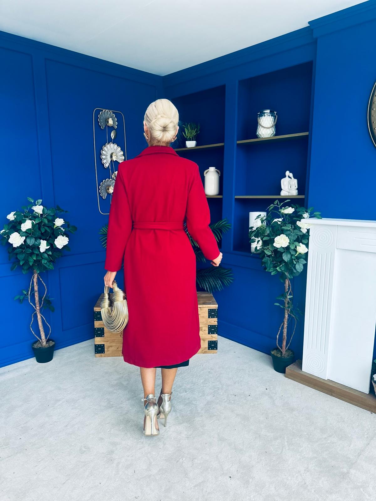 Angela Detailed Trench Coat Wine