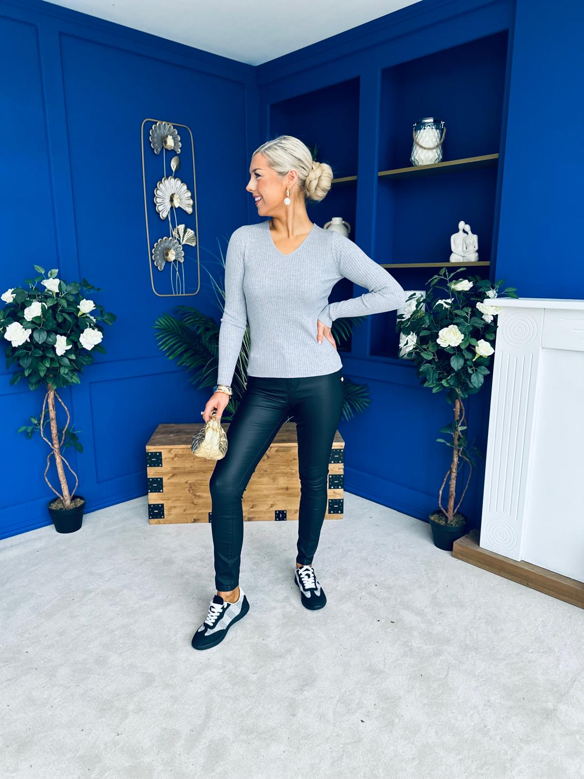 Suzi Detailed Longline Top Grey