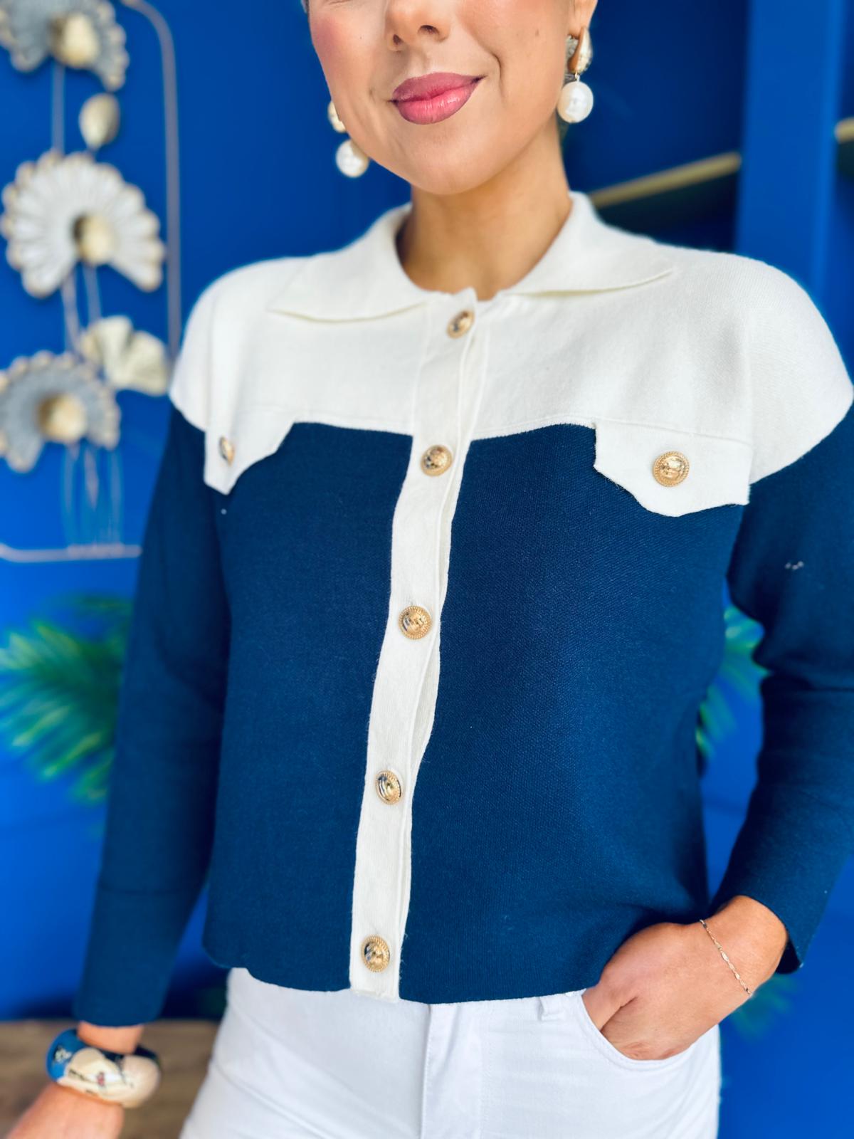 Michelle Detailed Cardi Navy